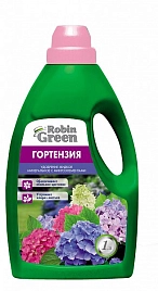 Удобрение цветочное минеральное жидкое Робин Грин в бутылках для Гортензий 1л.