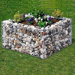 Габион Клумба квадратная каменная 0,8*0,8*0,4( яч 25*100) ФЛОРАЛАЙФ