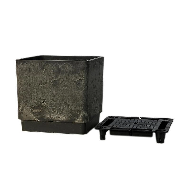 Горшок квадратный 6,5л ДРЕВЕСНЫЙ УГОЛЬ 