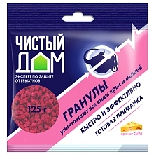 Родентицид Гранулы от крыс и мышей с запахом сыра Чистый Дом 125г  