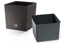 Кашпо для цветов RATO Low венге 2 предмета 37/64л DRTS400L-440U