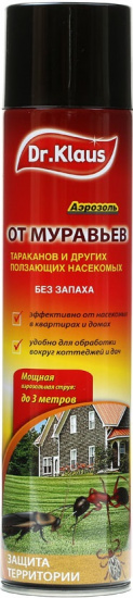 Инсектицид Dr.Klaus Аэрозоль от Муравьев и др насекомых 600мл