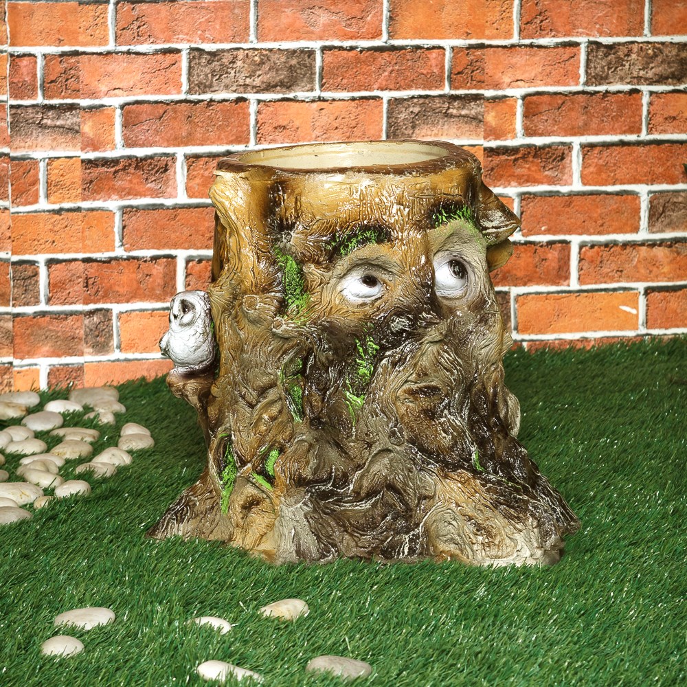 Кашпо Пень с глазами (ламинат) F04055 (Айронкр)