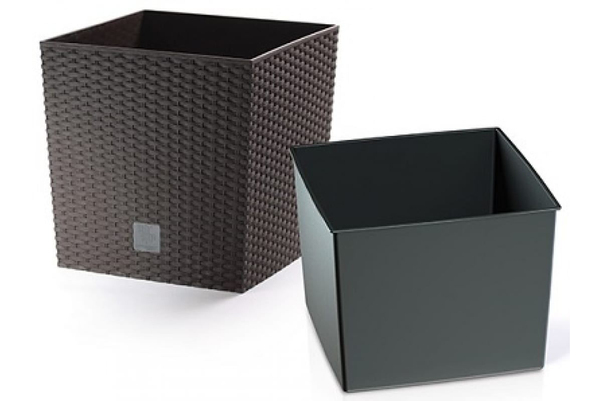 Кашпо для цветов RATO Low венге 2 предмета 37/64л DRTS400L-440U