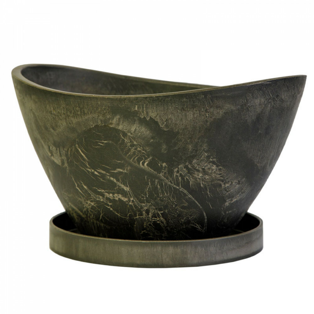 Горшок для цветов ЛОДОЧКА Древесный уголь 2,8л