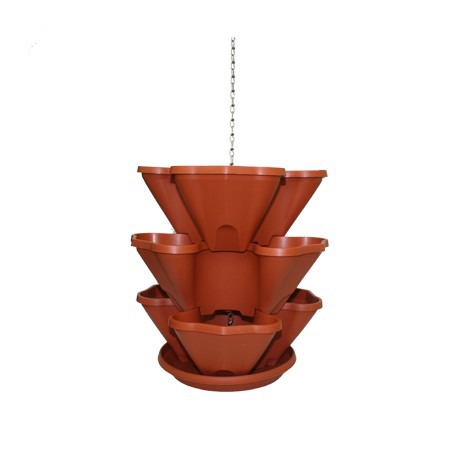 Кашпо каскад Мульти подвесной 3-х ярус на 9 растений терра