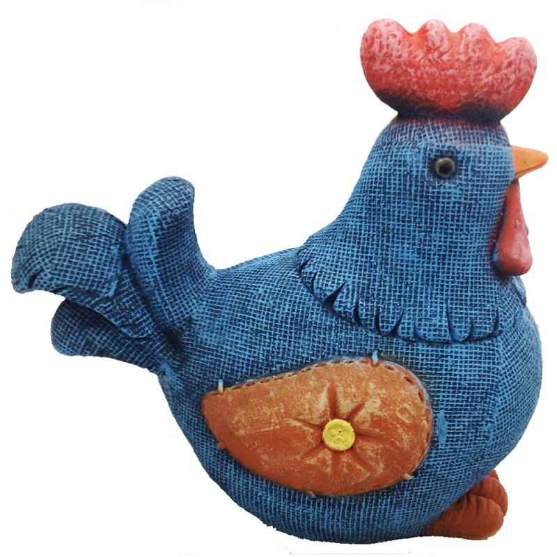 Фигура садовая Петух джинсовый 