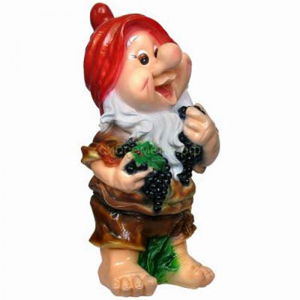 Фигура садовая Гном c виноградом
