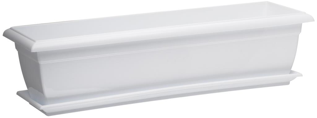 Ящик балконный ДЖЕТПЛАСТ 60см с поддоном пластик белый