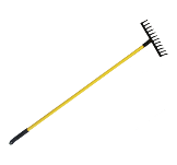 Грабли ГП-12 с прямым зубом с желтым металлизированным черенком