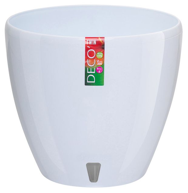 Горшок ДЕКО ТВИН белый
