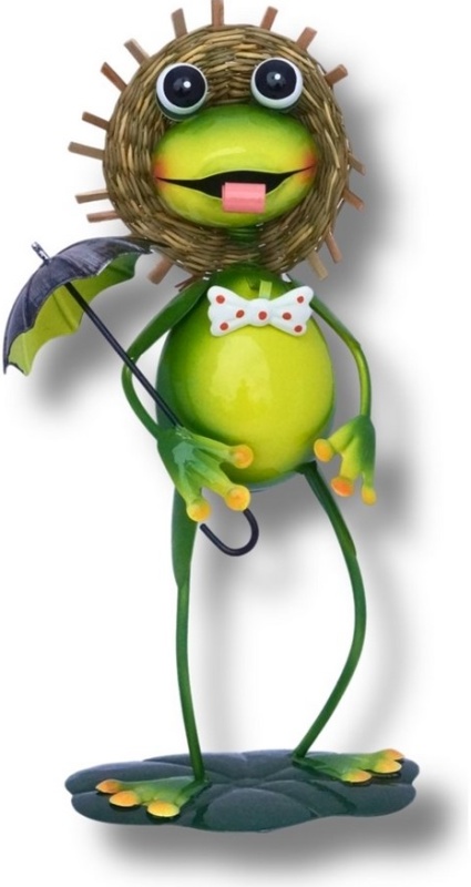 декор для  сада Лягушка в шляпе с зонтиком 330*200*130 ПКО