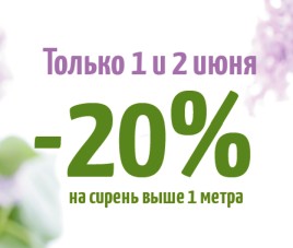 Только 2 дня Скидка на Сирень 20%