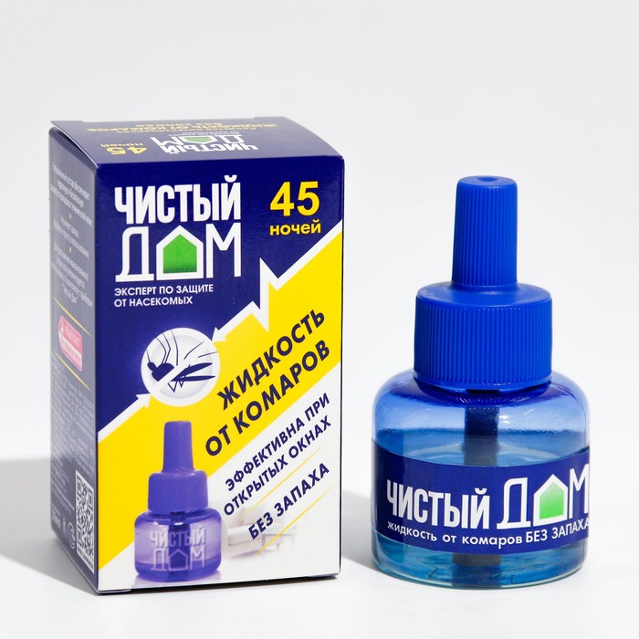 Репеллент Жидкость Чистый дом от комаров 30 ночей/45 ночей
