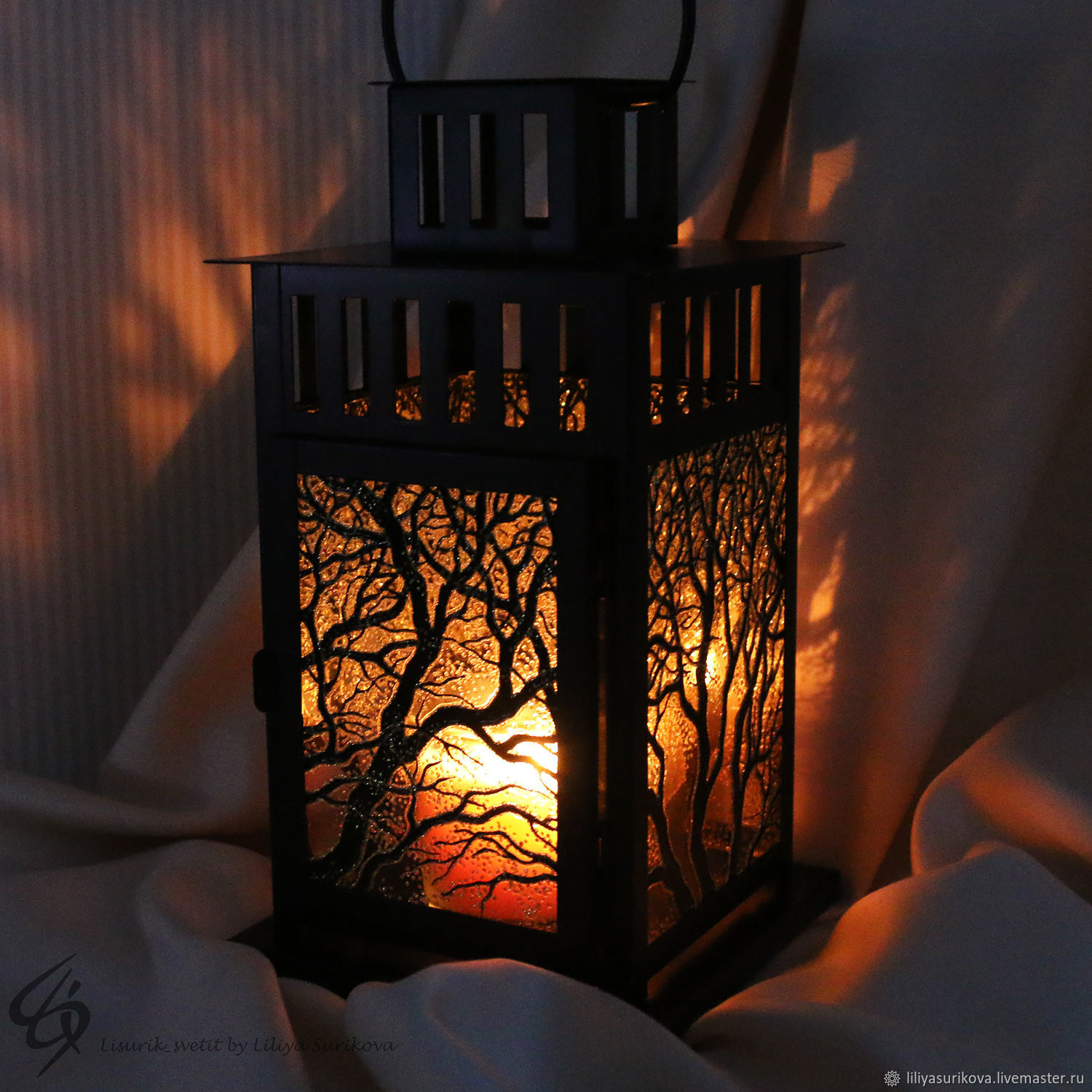 Фонарь свечной подвесной состаренный металл AC91