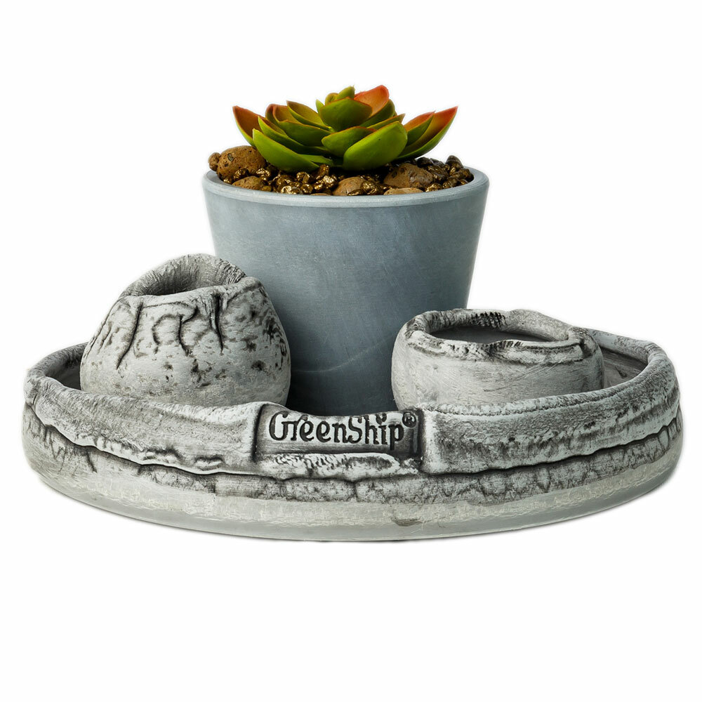 Горшок для цветов СВЕТЛЫЙ Древесный уголь (комплект из 4-х горшков)