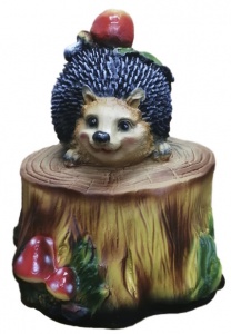 Фигура садовая Ежик на пне