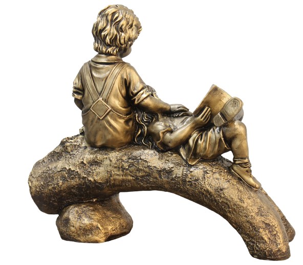 Фигура садовая Два человека на бревне Н-35 см