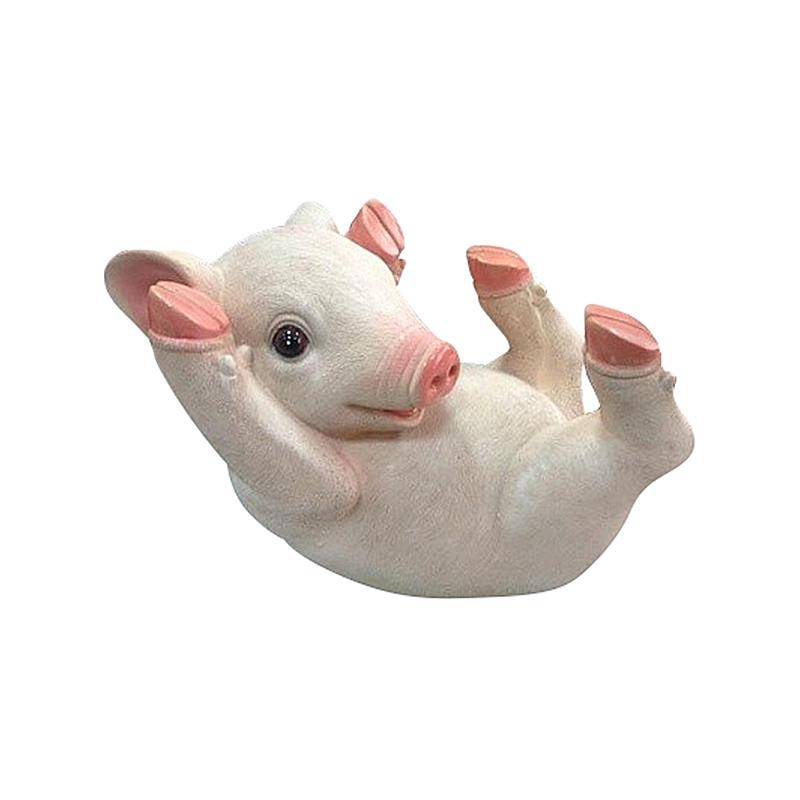 Фигура садовая Поросенок на спине ПМ-1303