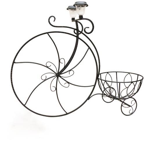 Подставка садовая Велосипед садовый 53-351 с фонарем (Айронкр)