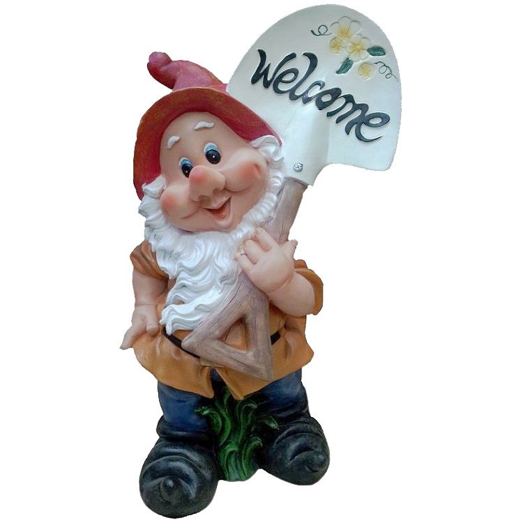 Фигура садовая Гном Большой с лопатой