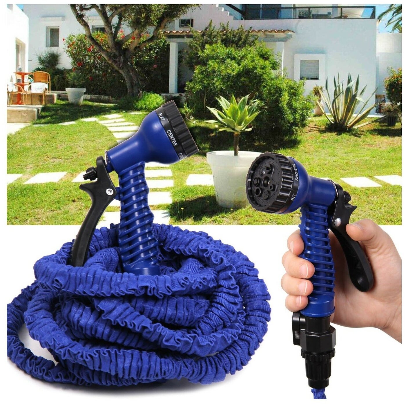 Шланг сокращающ с многофункц пистолетом-распылит 15-30м 5002000103 