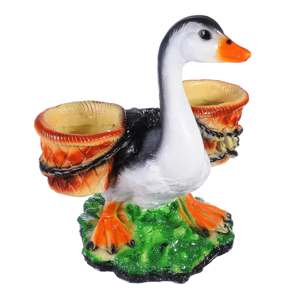 Фигура садовая Гусь с горшками
