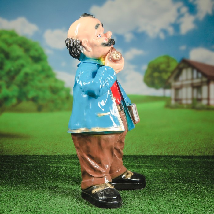 Фигура садовая Дед с трубкой 