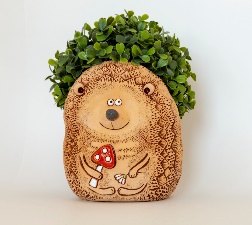Шамот Кашпо Еж с мухомором