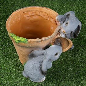 Кашпо Зайцы в горшочке НА07038