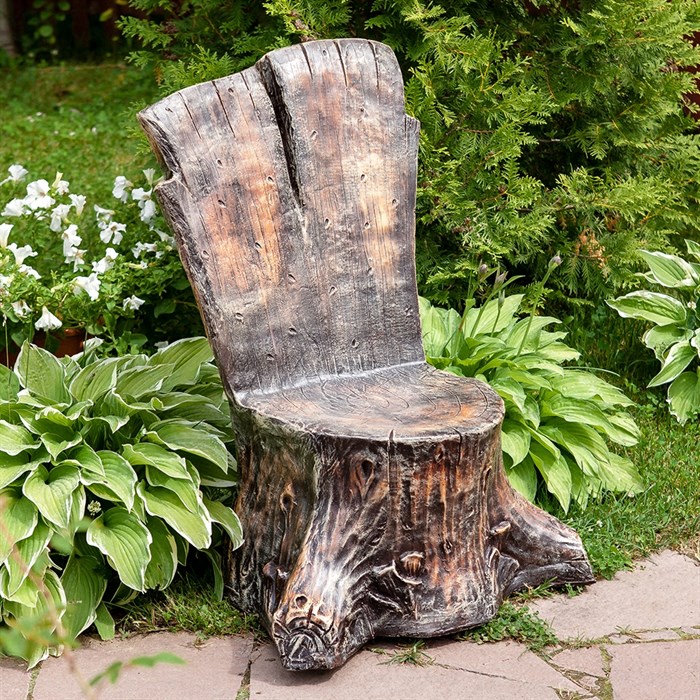 Фигура садовая Кресло пень мал U08166 (Айронкр)