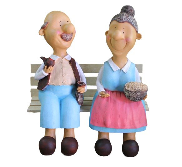 Фигура садовая Дед с бабкой на лавке