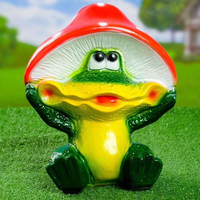 Фигура садовая Лягушка под мухомором 