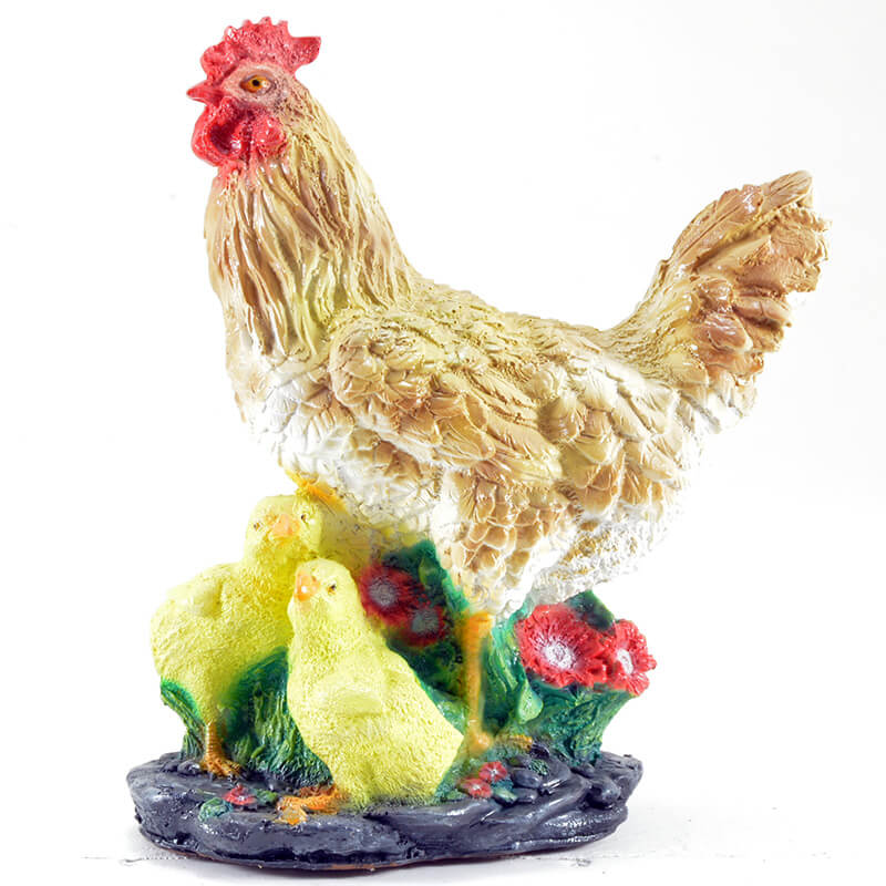 Фигура садовая Курица с цыплятами 