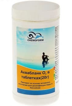 Препарат для бассейна АКВАБЛАНК О2 активный кислород для дезинфекции таблетки 1кг