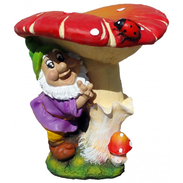 Фигура садовая Лесовичок под грибом 
