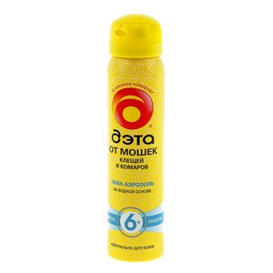Репеллент ДЭТА АКВА аэрозоль от мошек и клещей 100мл