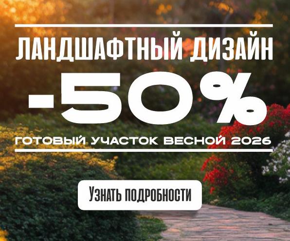 Зимняя акция: забронируйте проект ландшафтного дизайна со скидкой 50%