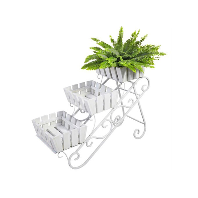 Подставка напольная (металл+дерево) на 3 цв 59-823W (Айронкр)