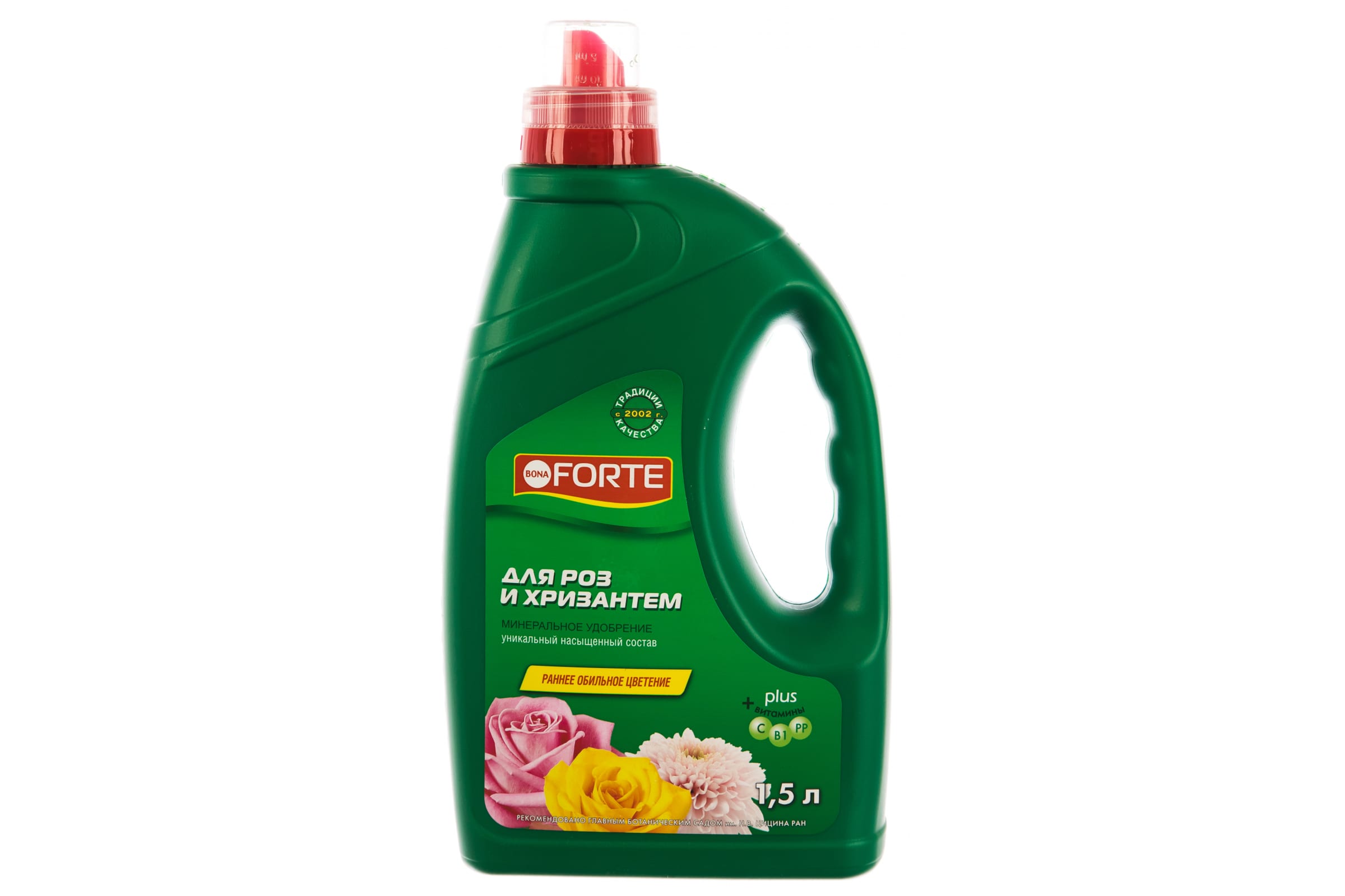 Удобрение цветочное Bona Forte ЖКУ для Роз и Хризантем 1,5л