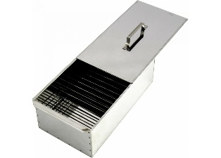 Коптильня двухъярусная малая с поддоном НЕРЖ 420х270х175