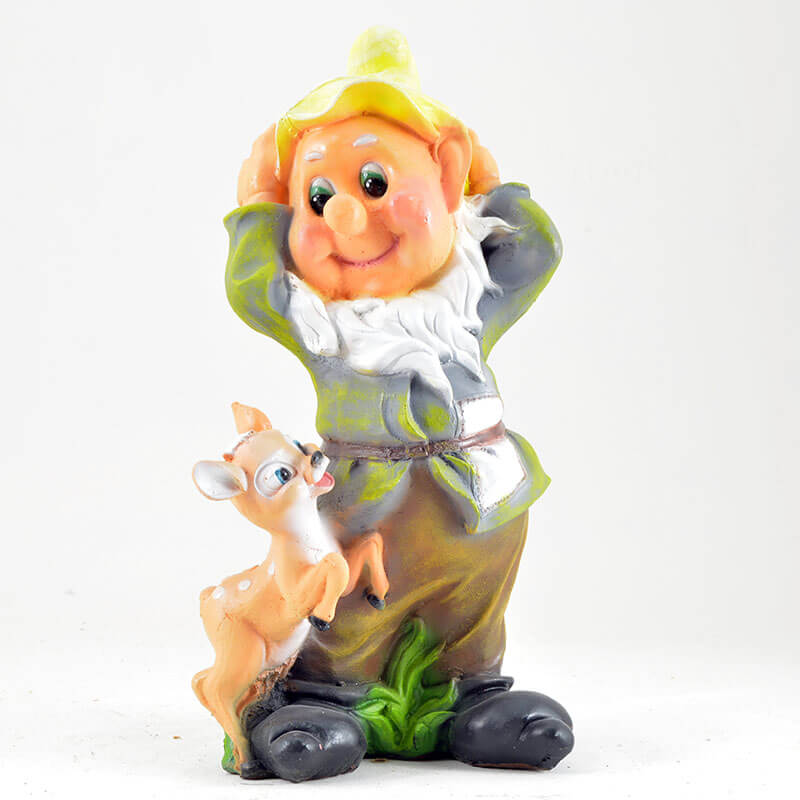 Фигура садовая Гном с олененком Н-50