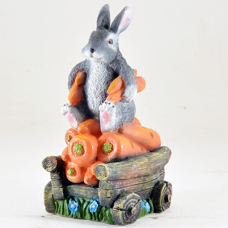 Фигура садовая Заяц на телеге