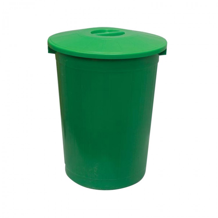 Бак круглый для мусора с крышкой 80л 