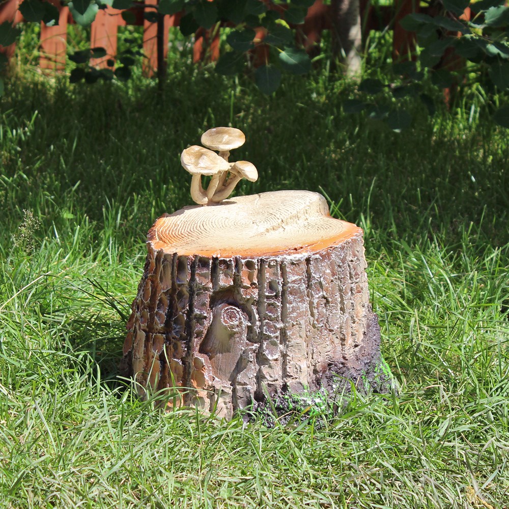 Фигура садовая Пенек с грибами F02009 (Айронкр)
