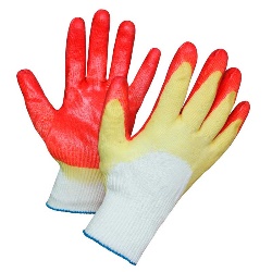Перчатки защитные х/б с двойным латексн покр