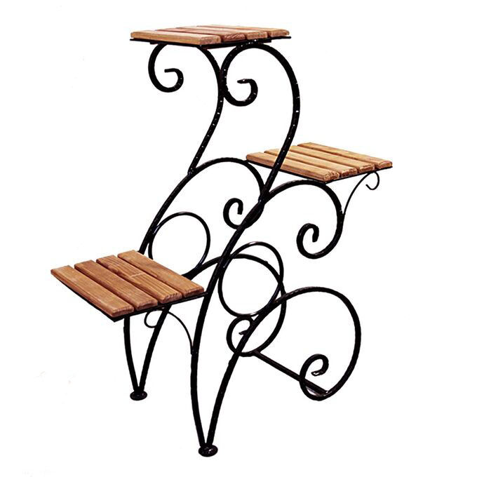 Подставка напольная (металл+дерево) на 3 цв 59-783 (Айронкр)