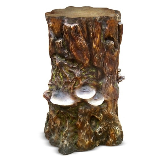Фигура садовая Пень большой с грибами (ламинат) F02022 (Айронкр)