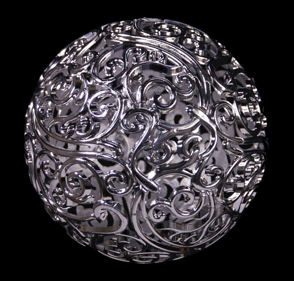 Шар АЖУРНЫЙ МЕТАЛЛИЗИРОВАННЫЙ, серебряный, 200 мм, Морозко