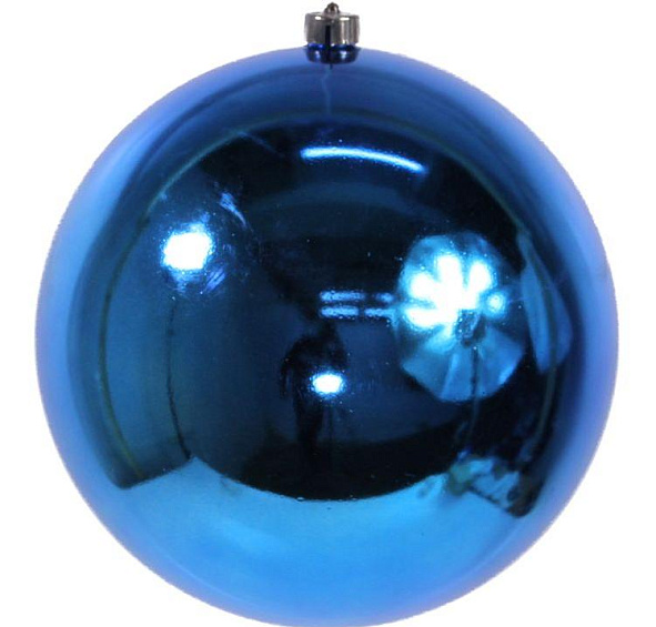 Пластиковый шар глянцевый, цвет: синий, 200 мм, Kaemingk